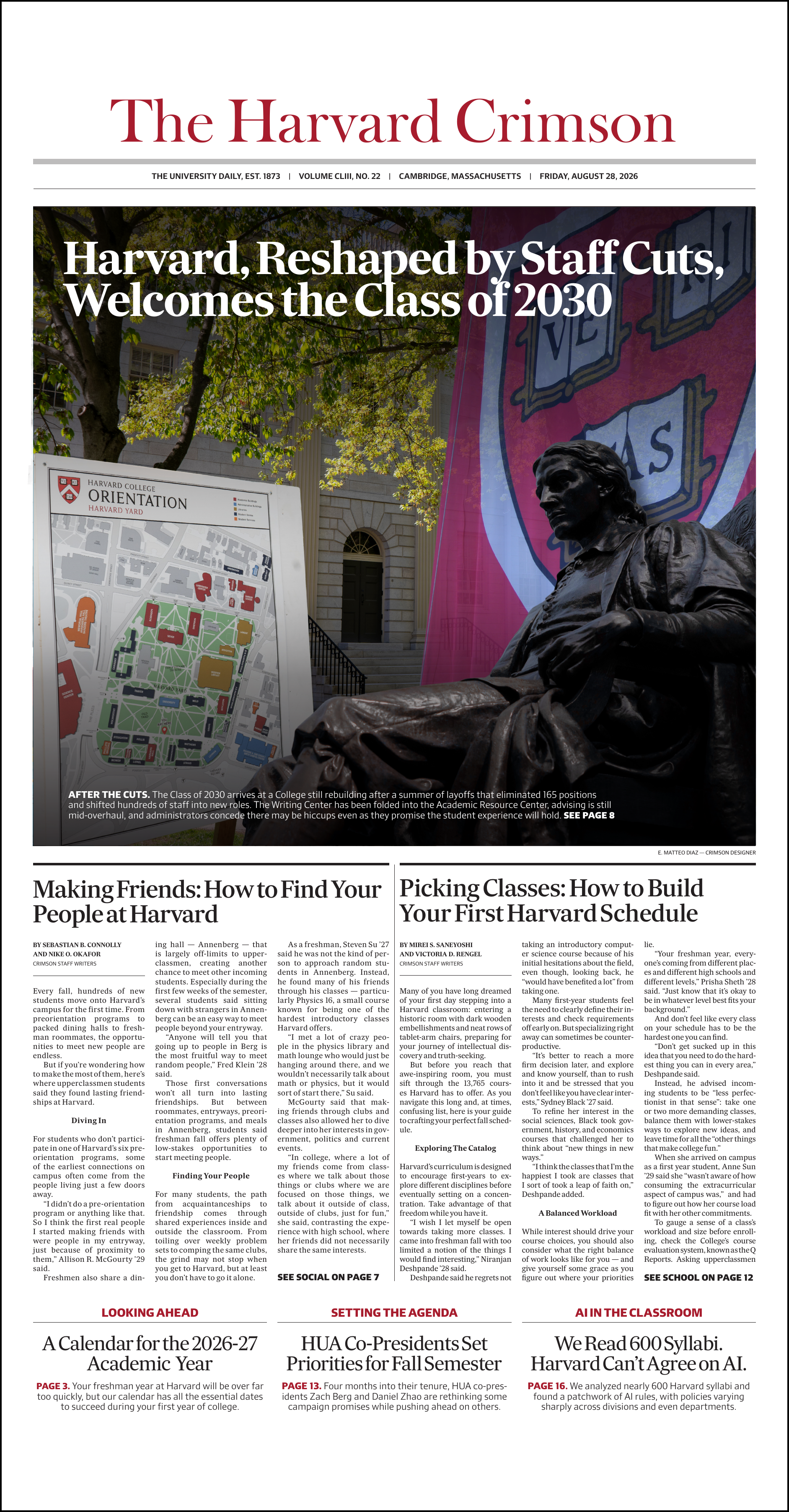 The Harvard Crimson print newspapers