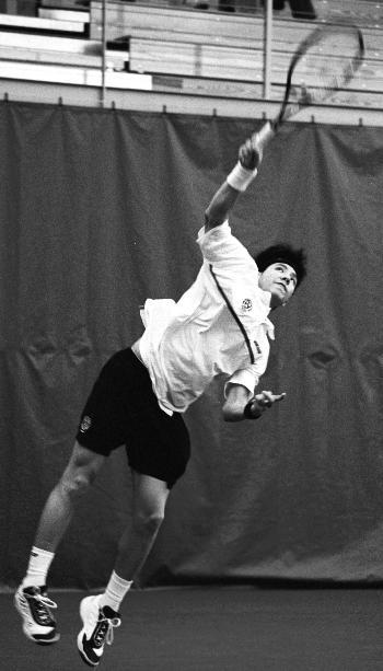JONATHAN CHU won his singles match Saturday against Northwestern.