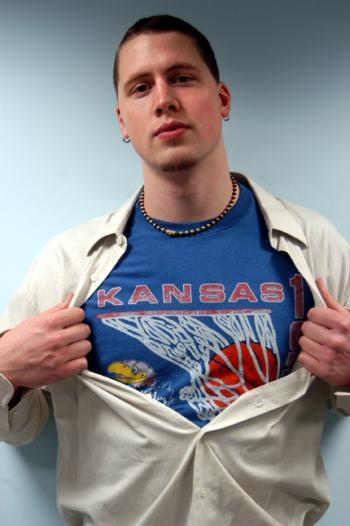 The author, Sam A. Winter, shows off his Kansas pride.