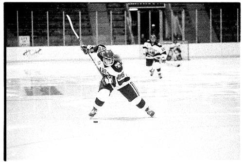 Former Harvard all-time leading scorer TAMMY SHEWCHUK '00-'01, shown here in the 2001 ECAC semifinals, is now coaching at St. Lawrence.