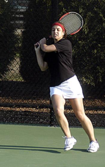 Captain SANJA BAJIN captured the program’s only undefeated regular season record, as far as women’s tennis coach Gordon Graham knows.
