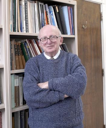 Clowes Research Professor and University Ombudsperson Henry Ehrenreich at his office in Pierce Hall. Ehrenreich and Ombudsperson Lydia Cummings are available for arbitrating disputes within the Harvard community.