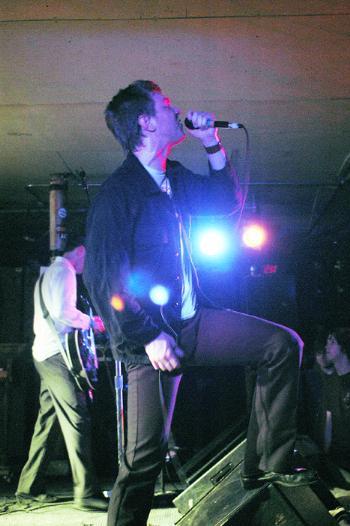 Hamilton Leithauser, frontman of the Walkmen, steps up to the audience, leading the band in a rousing set at the Middle East last Friday night.