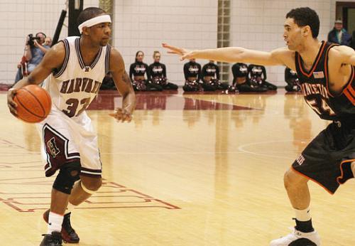 Junior Jason Norman gets ready to make his move. The small forward made three straight shots coming out of halftime against Princeton to help orchestrate a second-half Crimson run.