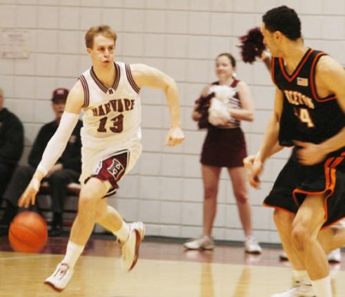 Junior Kevin Rogus set a new Havard record for treys in a season with 74.