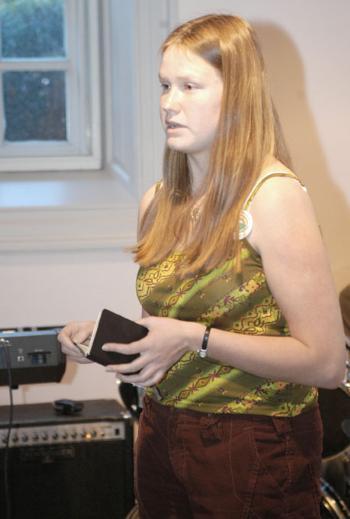 Carolina S. Johnson ‘04 announces her candidacy for Mass. state representative at Cafe Gato Rojo.