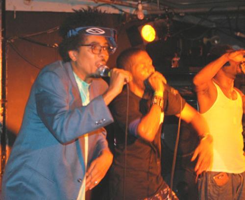 Def Jux rapper Murs and friends pump up the crowd during their upbeat performance last Saturday night at the Middle East.