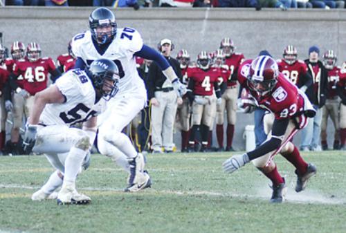 Freshman Corey Mazza reeled in five catches for 163 yards in Friday's Crimson-White game, leading all Harvard receivers.
