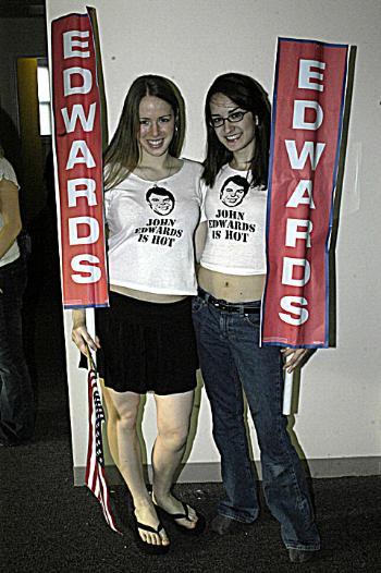 Alexandra C. Stanek ’07 and Maya E. Frommer ’07 chose to express their feelings about the Democratic running mate in an unconventional manner.