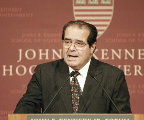 Supreme Court Justice and Harvard Law School Graduate Antonin Scalia speaks at the John F. Kennedy  Jr. Forum yesterday evening.