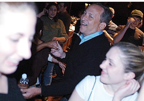 Harvard University President Lawrence H. Summers dances and schmoozes with members of the Class of 2008 at his annual study break in Annenberg Hall last night.