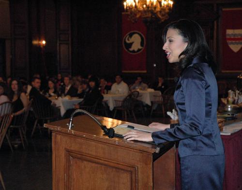 2003 Miss America Erika N. Harold spoke to the Harvard Republican Club Friday night in Eliot Dining Hall at the 3rd annual Lincoln Day Dinner.