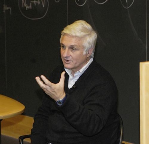 Roberto Canessa speaks yesterday at Boylston Hall. He recounted his tale of being stranded in the Andes for 72 days after surviving a plane crash.