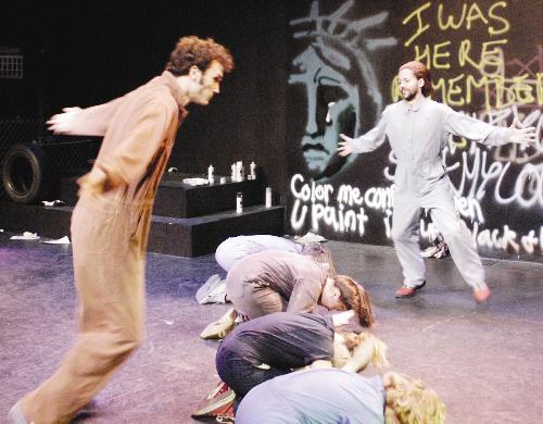 “Graffiti,” presented over the weekend at the Loeb Experimental Theater, innovatively combined spoken word theater, music, and dance to make observations and commentary on urban life.   