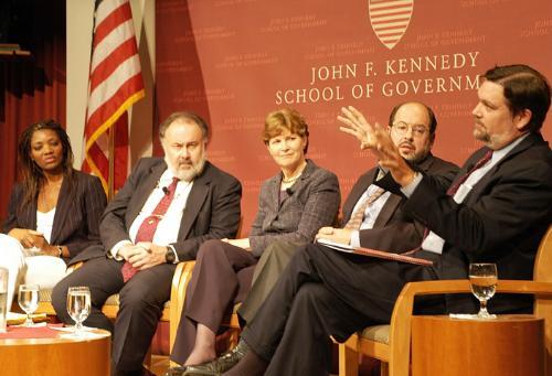 Experts discuss the ramifications of Hurricane Katrina on Monday at the Institute of Politics (IOP)’s John F. Kennedy Jr. Forum.