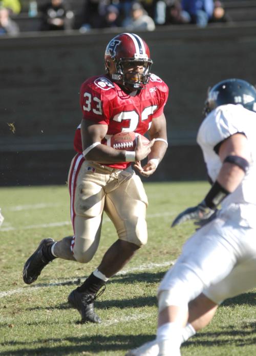 <font size=2> 
<p>Junior Clifton Dawson broke the 1,000-yard mark for the season with his 105-yard performance this weekend against the Quakers.</p></font>