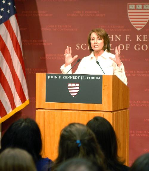Democratic Leader of the U.S. House of Representatives Nancy Pelosi addressed a full crowd yesterday evening.