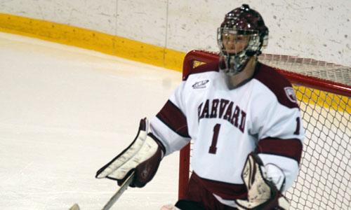 Harvard goalie John Daigneau and his teammates hope to improve their record and perhaps overtake Dartmouth for third place in the ECAC with a win over the Bears tonight in Rhode Island.