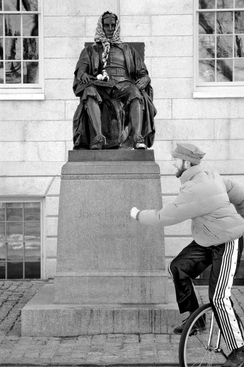 Zach J. Warren, wheeling and dealing in Harvard Yard.
