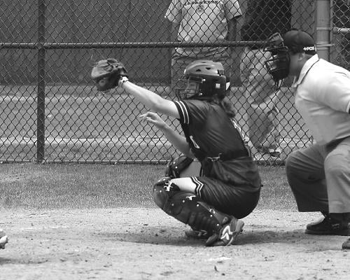 Erin Halpenny will pull double duty, playing at both catcher and third base.