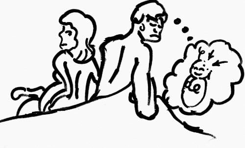A pregnant couple reminisces, “When we finally [found a position that worked] and were doing the deed, I swear that I could feel the baby’s head against the tip of my dick. That really freaked me out. I was afraid that I was going to hurt her or that she’