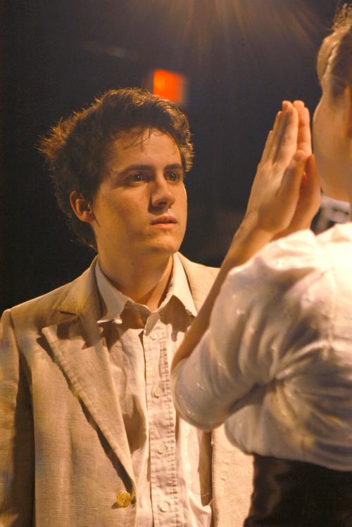 James M. Leaf '09 and Maria E. Troein '07 rehearse a scene from "Pelican," an original adaptation of two virtually unknown works by August Strindberg.