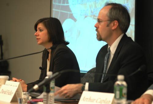  
<p><font size=3>The Law School hosted the panel "Pandemics: Epidemiological, Ethical, and Legal Contours" yesterday with moderator Michelle Mello and panelists David Fidler, Arthur Caplan, and Daniel Markovits.</font> </p>