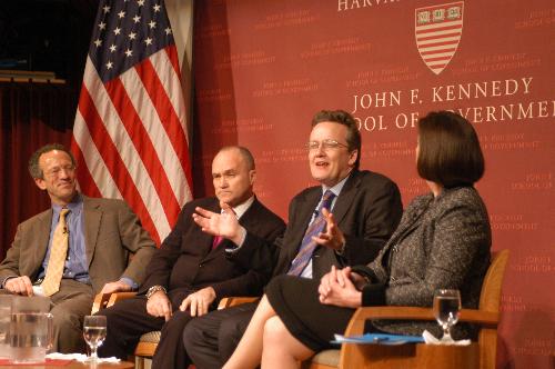 NYPD Commissioner Raymond W. Kelly and Great Britain’s Independent Police Complaints Commission Chair Nick Hardwick discuss policing in times of terror at the IOP yesterday.