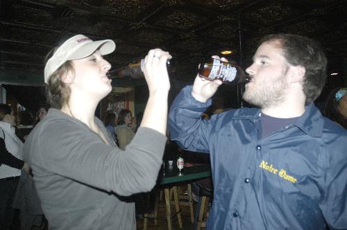 Dolan knocks one back with fearless former Undergraduate Council Vice-President Clay T. Capp.