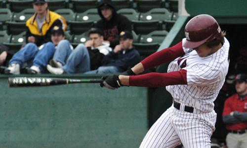 <font size=2>
<p>Senior designated hitter Matt Brunnig hit the ball hard but also flashed his small ball skills, laying down a suicide squeeze in the third inning to score Lance Salsgiver. He finished the day with 1-for-2 with two RBI.</p></font>