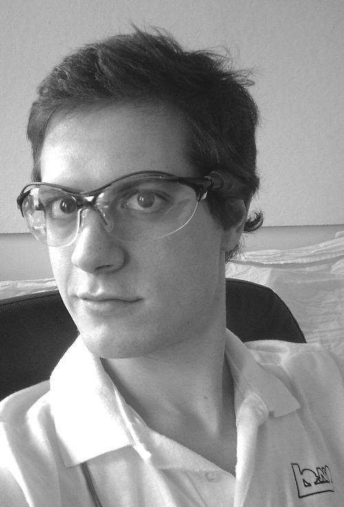 Ezra Rapoport sports a pair of high-tech, low-fashion shades.
