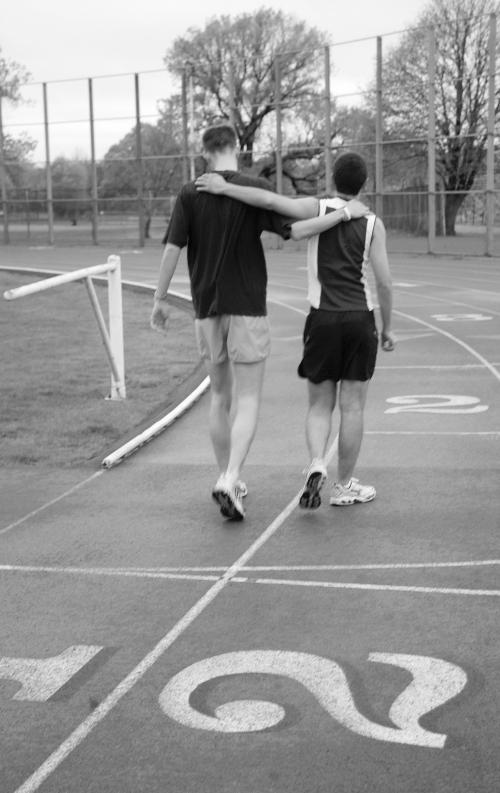 Chris and Chris juice up for their last lap.