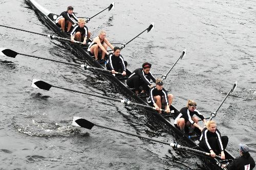 Harvard women row in the championships of the eight-person competition during last October’s Head of the Charles Weekend. The Head of the Charles Regatta is one of the nation's best-attended athletic competitions.