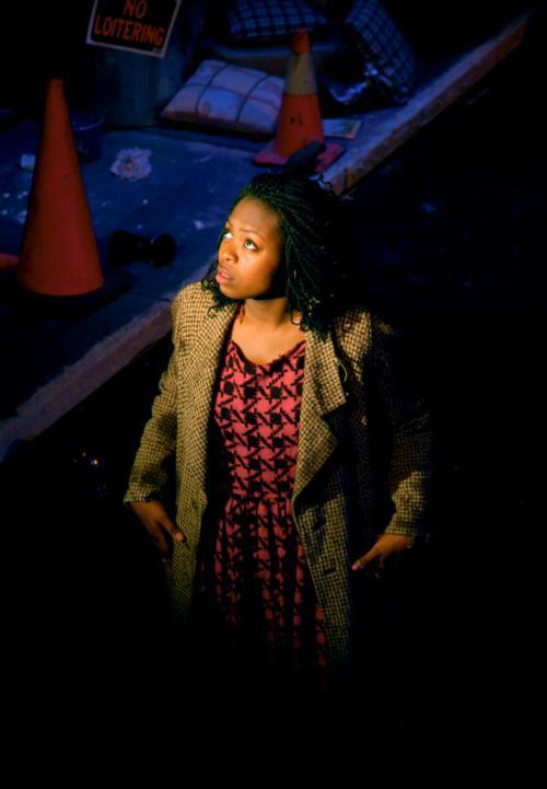 Jenne B. Ayers '10 plays Hester La Negrita, a homeless single mother of five illegitimate childre, in the BlackC.A.S.T. production of 'In the Blood.'