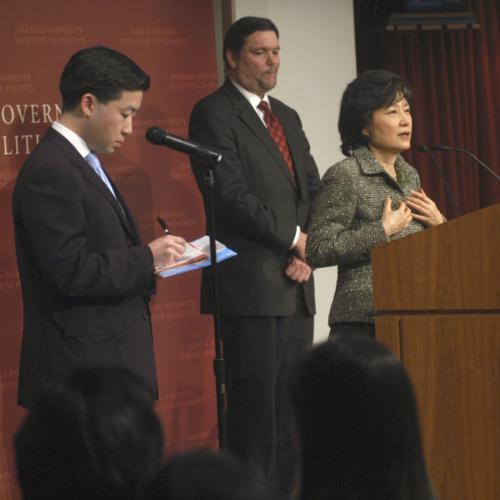 Park Geun-hye, a potential South Korean presidential candidate, addresses
the IOP on Korea’s challenges and prospects in the 21st Century.