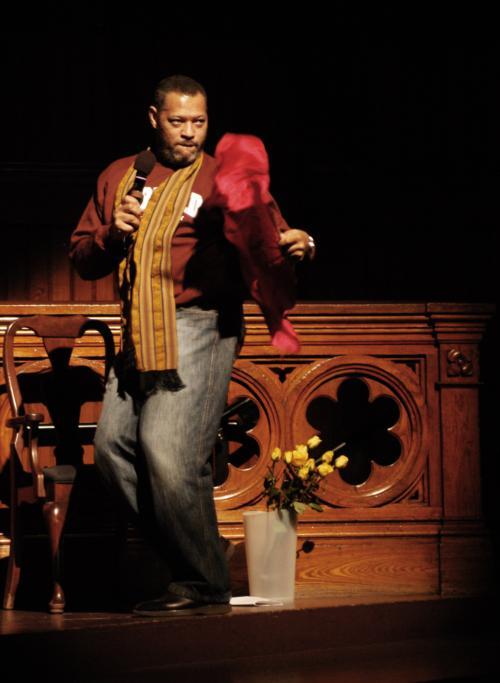 Cultural Rhythms hosted by Laurence Fishburne in Sanders Theater featured several cultural performing arts groups.
