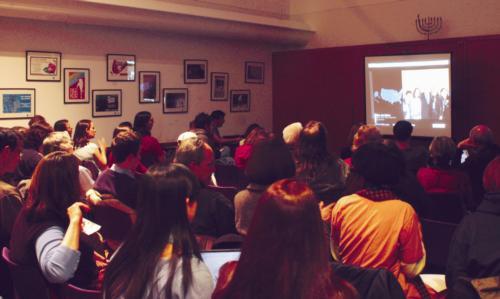 Visitors to Harvard Hillel participated in the MoveOn.org Iraq Virtual Town Hall Meeting last night. Presidential candidates presented their views on Iraq and responded to participants' presubmitted questions.
