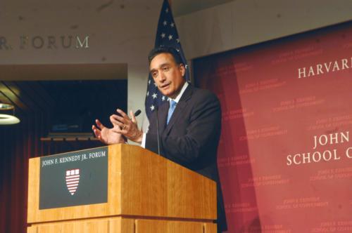 Former Secretary of Housing and Urban Development Henry Cisneros spoke at the IOP forum yesterday about the “Hispanization” of America and the direction of the Latino community’s future.