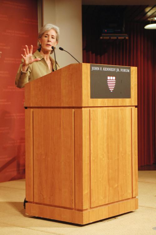 Governor Kathleen Sebelius of Kansas spoke at the Institute of Politics’ JFK Jr. Forum yesterday on the importance of national unity. 