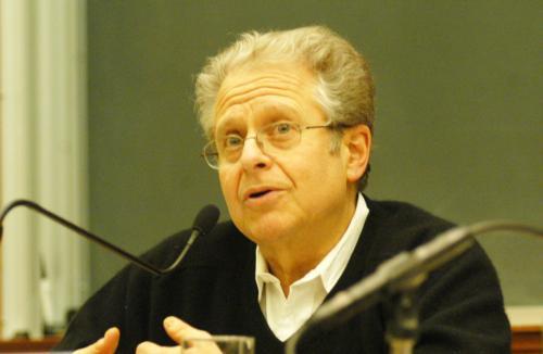 Loeb University Professor Laurence H. Tribe '62, shown here in February 2004, is currently appearing in one of the very first presidential campaign ads for Senator Barack Obama, one of Tribe's former students.