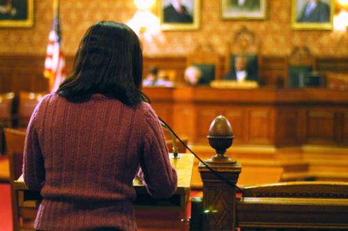 A Harvard student from Myanmar, formally known as Burma, speaks at the Cambridge City Council meeting last night. The student asked to remain unidentified for fear of retaliation against her family still in Myanmar.