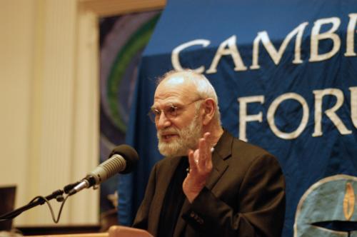 Oliver Sacks, famous author and noted neurologist, speaks at First Parish Church about his latest work, Musicophilia.