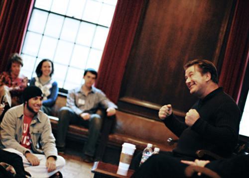 Alec Baldwin speaks to students in “Conversations with Kirkland” Friday in the House’s JCR. His talk included a mixture of humor and serious discussion.