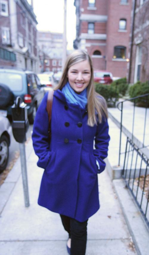 Rachel M. Berkey ’08, on her way to bake some cookies.