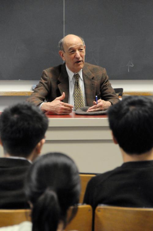 East Asian Studies professor emeritus Ezra F. Vogel discusses the challenges facing China’s leaders in Emerson Hall last night to kick off China Week.
