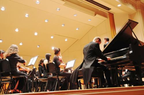 The Mozart Society Orchestra’s spring concert was held in Paine Hall on Saturday night. It featured Konrad Z. Binienda ’11, winner of the orchestra’s 2008 freshman concerto competition.