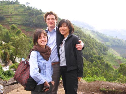 Murphy, Ly, and Shioiri-Clark on their research trip in Rwanda