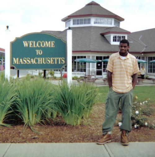 Then-freshman, fashion-newbie Peter B. Weston  ’08 poses in his cargo pants ensemble before moving into his new dorm.