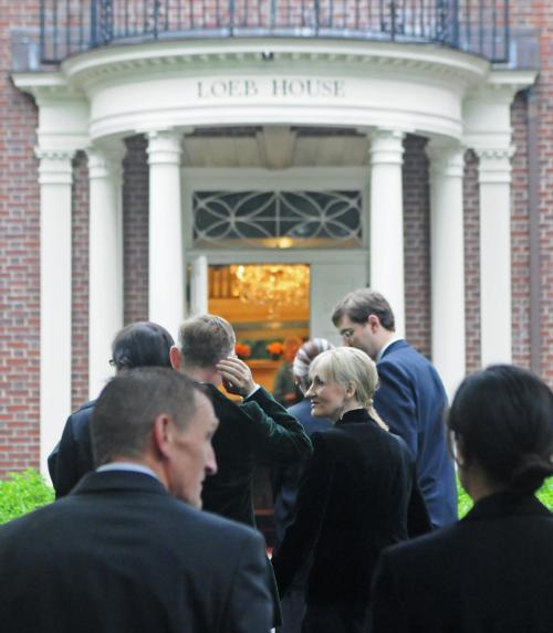 'Harry Potter' author J.K. Rowling enters a reception at Loeb House in June 2008 evening before the annual dinner for honorary degree candidates. 