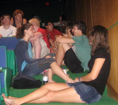 Students were first notified of the electrical surge in an emergency meeting held in the Science Center,  where some newly-arrived members of the Class of 2012 hung out until power was restored.